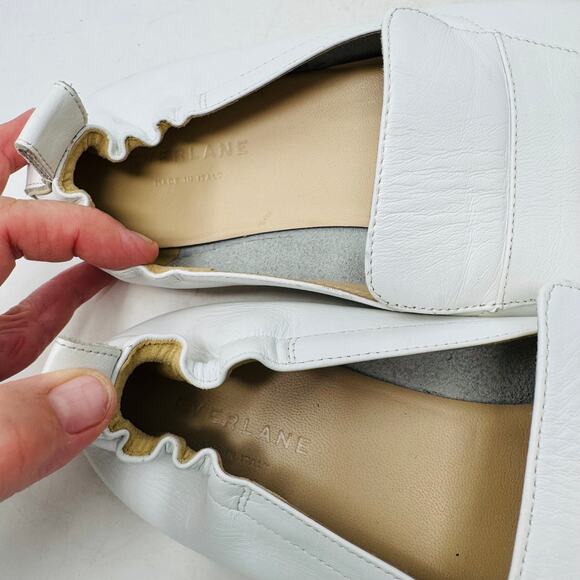 Everlane White Leather Loafers Women’s Size 9 Slip-On Flats Minimalist Preppy - Picture 12 of 13